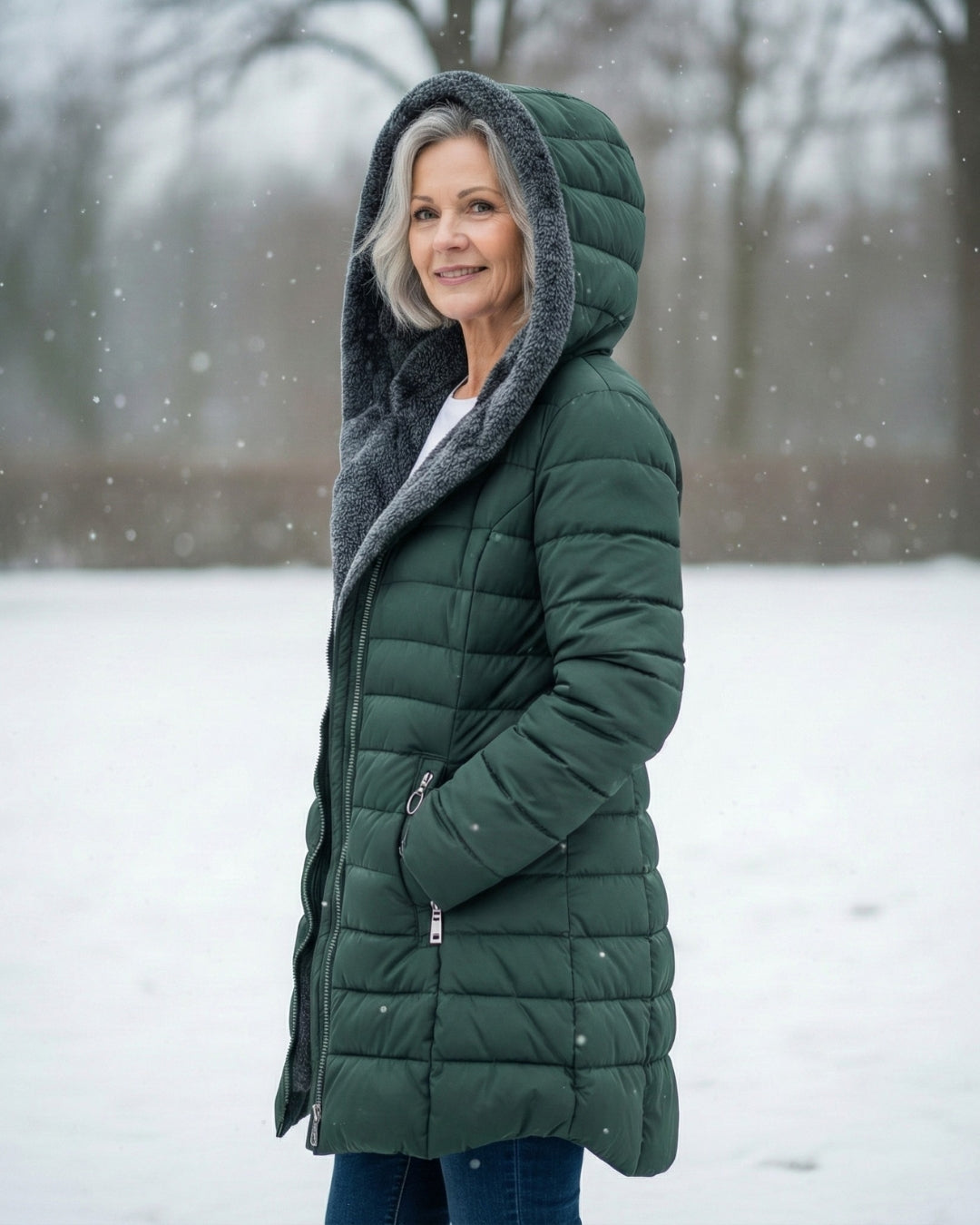 Elena – Gefütterte Winterjacke mit Kapuze