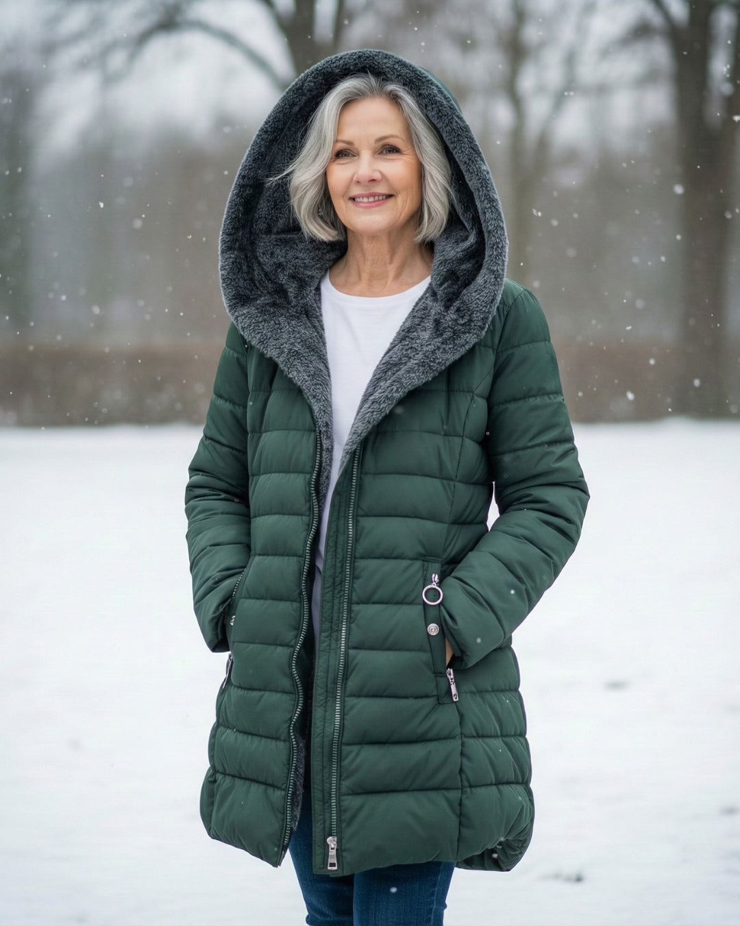 Elena – Gefütterte Winterjacke mit Kapuze