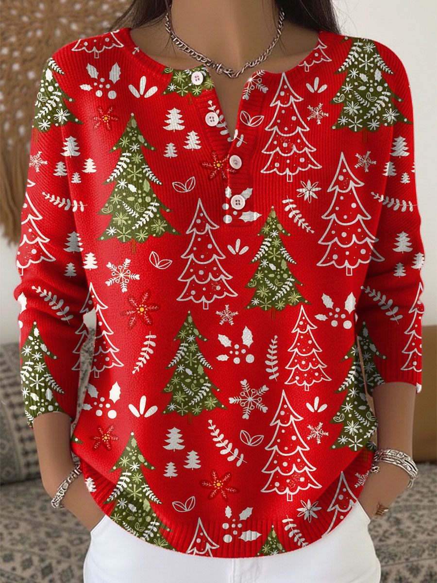 Sofie – Christmas sweater with buttons